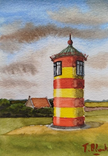 Original aquarell leuchtturm - -,