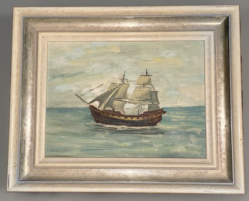 Vintage maritimes ölgemälde - vintage,