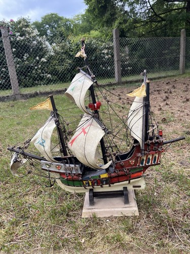 Antikes segelschiffsmodell mit - segelschiffsmodell,